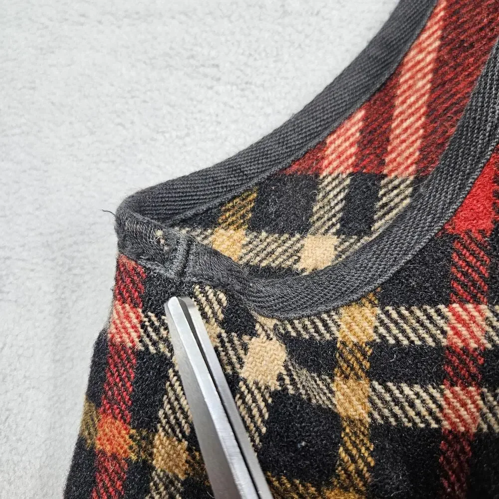 Vintage J.Crew Wool‎ Hunting Vest Men’s Size XL Red Plaid Oarsman Outdoorsman